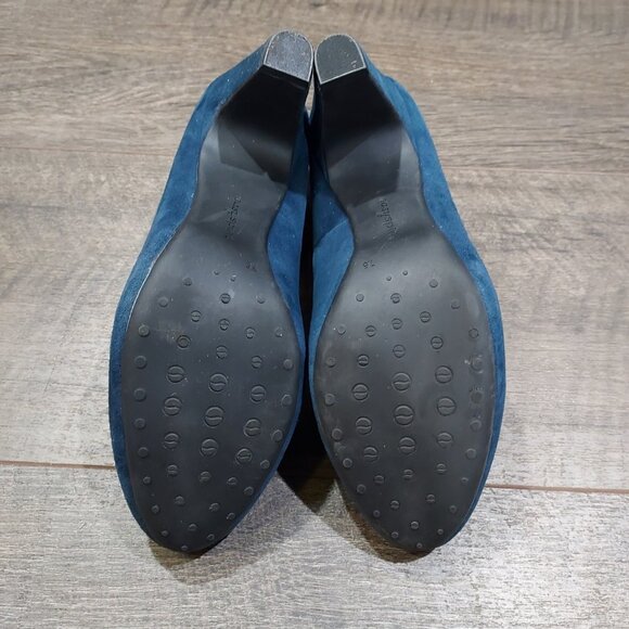 Shoes Easy Spirit Blue Suede 3 Inch High Heel Pumps Anti Gravity USA Size 7.5 - Picture 11 of 13
